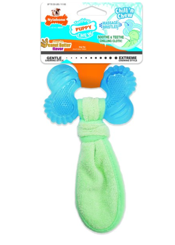 Nylabone Chill & Chew Teething Toy - Peanut Butter Flavor
